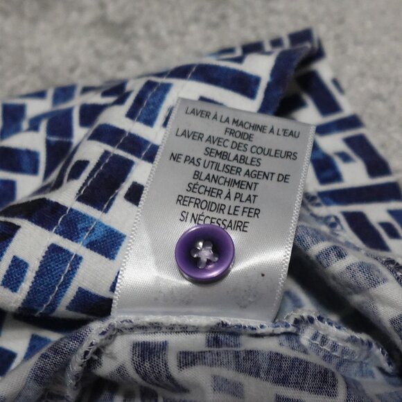 Robert Graham Polo Shirt Mens Large Blue Geometric Pattern Short Sleeve Pullover - Picture 5 of 10